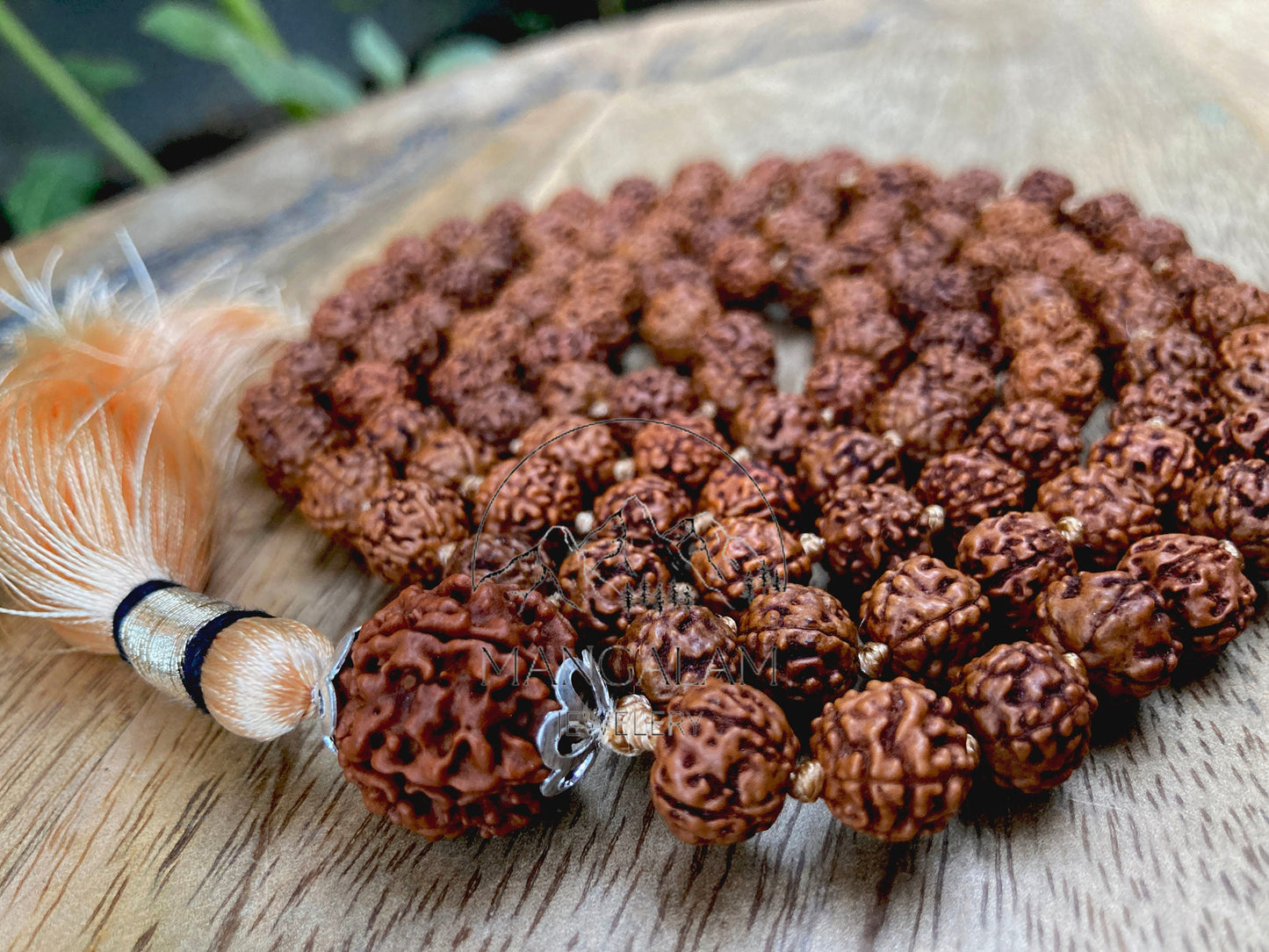 108 Natural Aged Dark Black Rudraksha Seed Mala Prayer Beads, Sacred Rudraksha Japa Mala, Meditation Mala Rosary