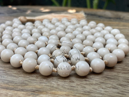 River Stone Mala, River Stone Necklace, 108 Mala beads, Natural gemstone Mala, Statement necklace, Gift for yoga lovers