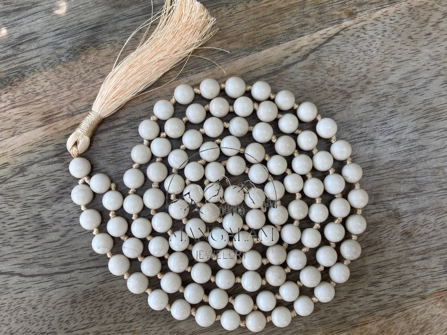 River Stone Mala, River Stone Necklace, 108 Mala beads, Natural gemstone Mala, Statement necklace, Gift for yoga lovers