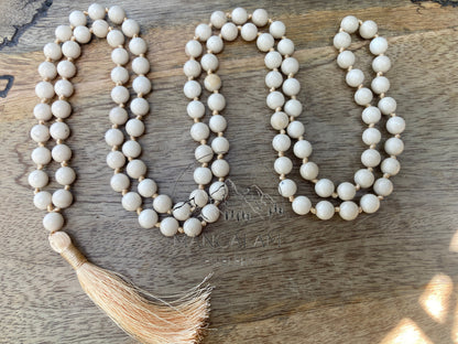River Stone Mala, River Stone Necklace, 108 Mala beads, Natural gemstone Mala, Statement necklace, Gift for yoga lovers