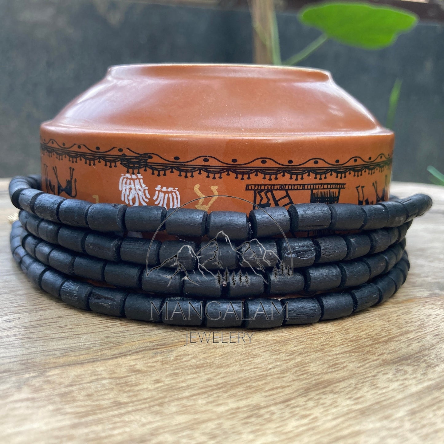 Black tulsi Kanthi  mala Big Size 3 Round Handmade Tulsi, Necklace -Krishna Kanthi Mala • Tulsi Kantha Mala • Tulsi Beads • Tulsi Choker