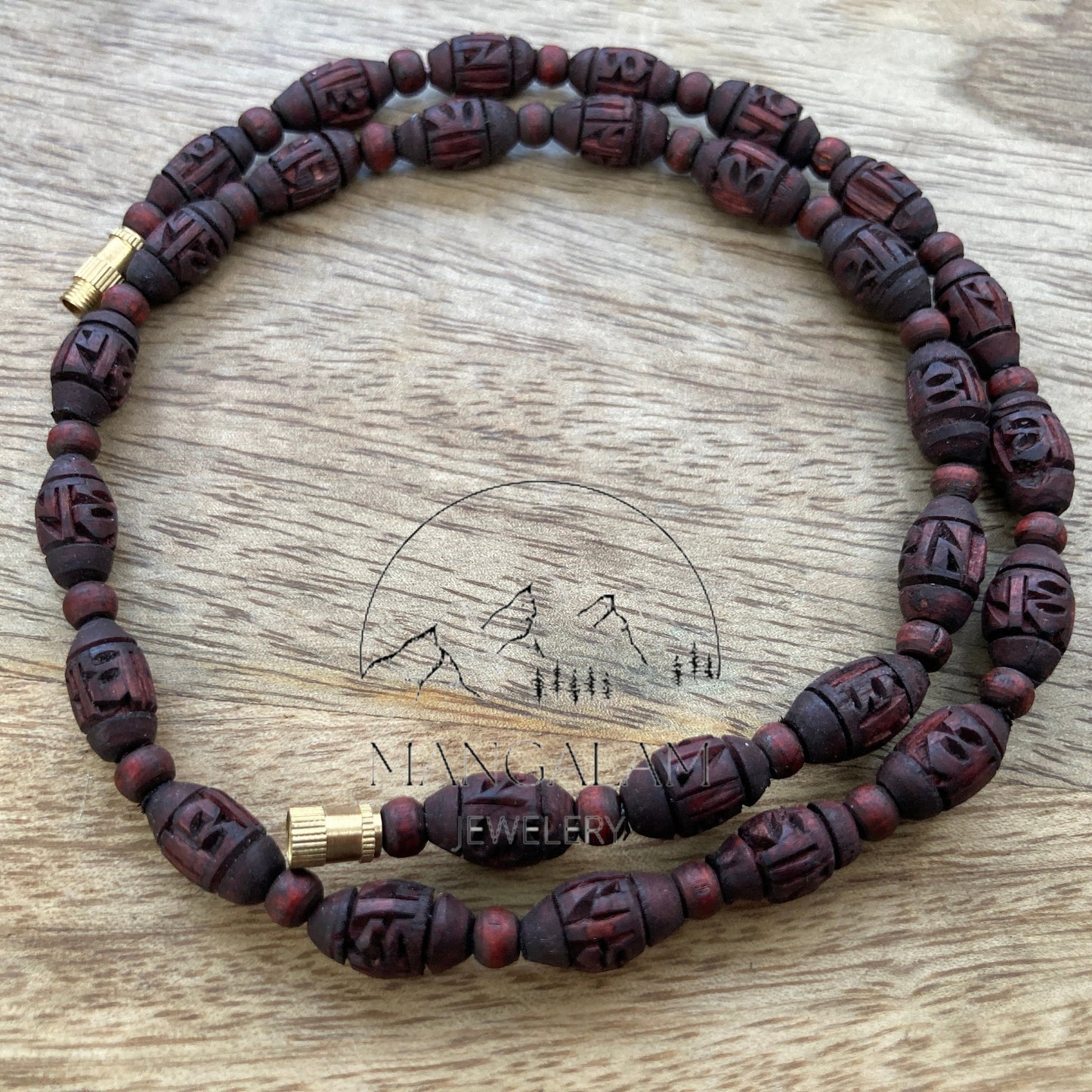 Radha Tulsi Mala Tulasi Bead Necklace Kanthi, India Women Men Mala Religious Jewelry, Hindu Krishna Prayer Mala, Holy Basil Wood Bead Mala