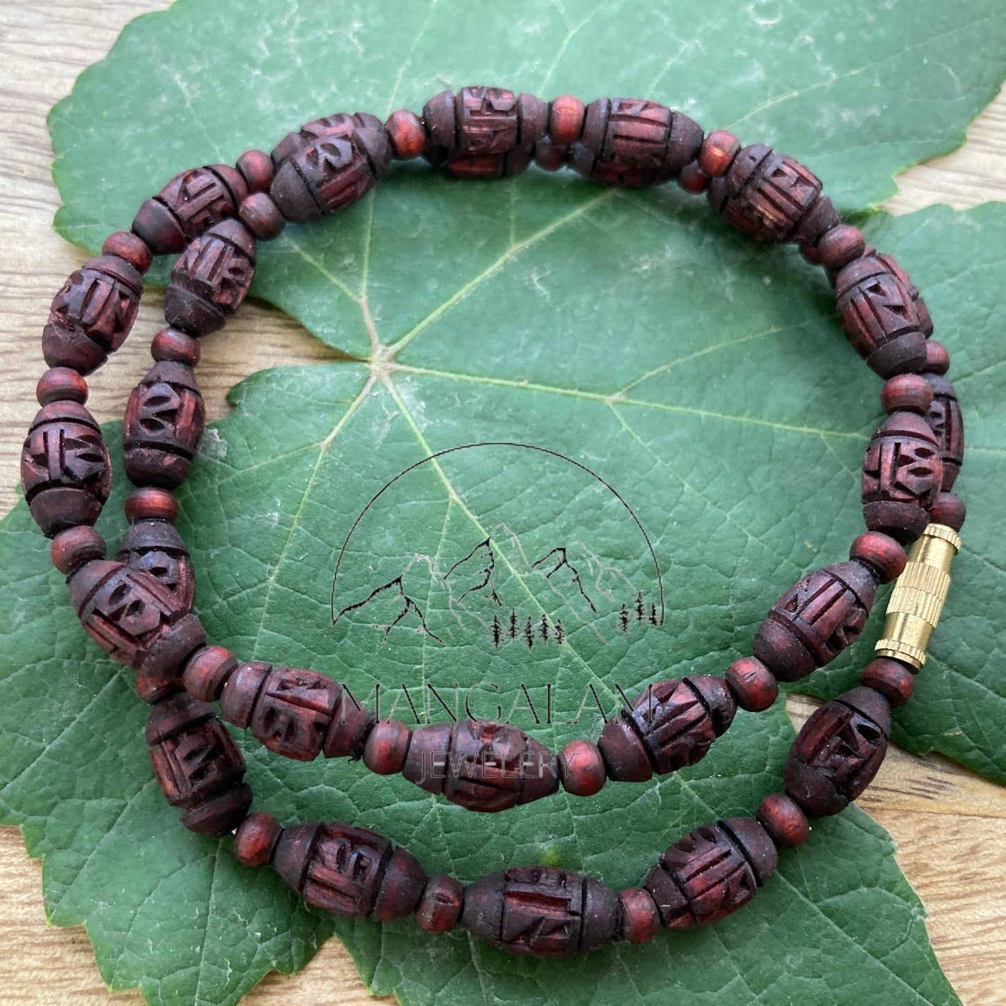 Radha Tulsi Mala Tulasi Bead Necklace Kanthi, India Women Men Mala Religious Jewelry, Hindu Krishna Prayer Mala, Holy Basil Wood Bead Mala