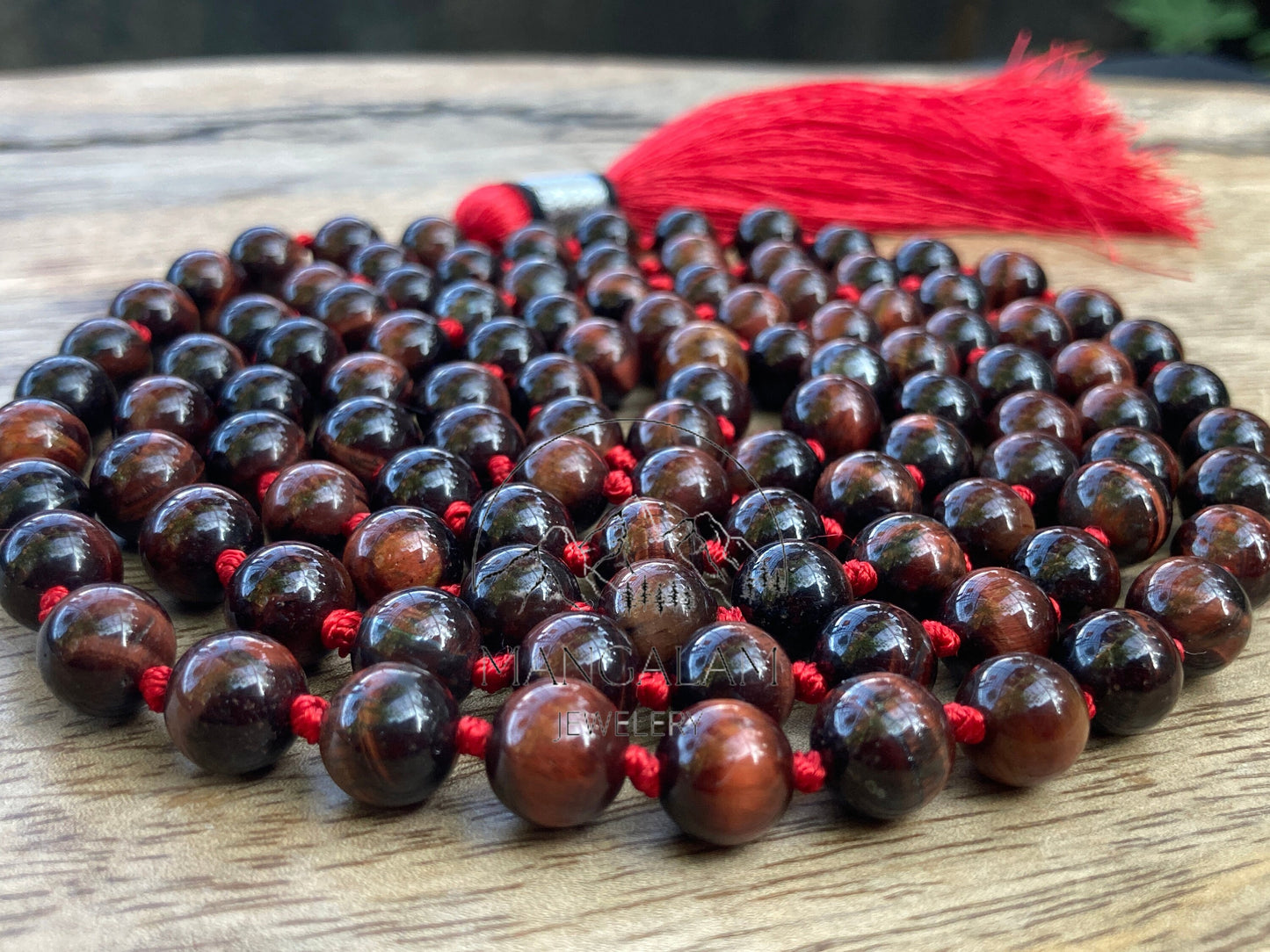 Self Confidence Mala, Red Tiger Eye Necklace, Red Tiger Eye Mala, 108 Beads Mala, Yoga Gifts, Statement Necklace, Mala Necklace