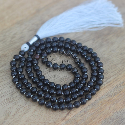 Karungali Mala, Ebony Wood Mala, Wood Bead Necklace, Prayer Beads, Handmade Necklace