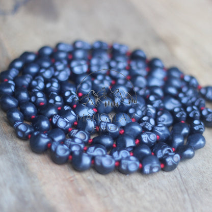 Black Skull mala, Kali Necklace, Kapala Necklace, Mala Beads, Skull Necklace, Shiva Necklace, Handmade Jewelry