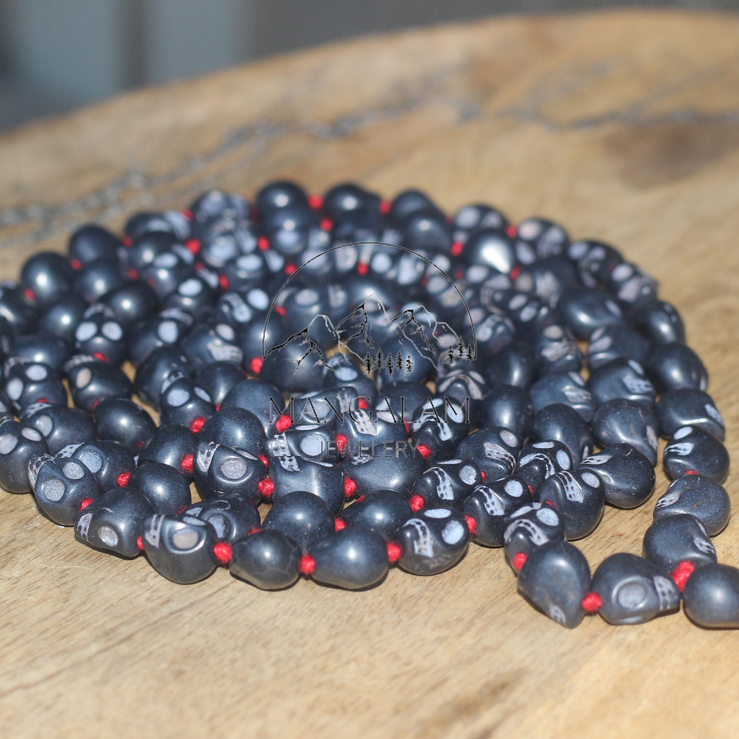 Black Skull mala, Kali Necklace, Kapala Necklace, Mala Beads, Skull Necklace, Shiva Necklace, Handmade Jewelry