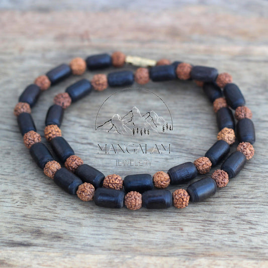 Kanthimala Big Size 1, 2, 3 Round Handmade Tulsi Rudraksha Necklace, Hare Krishna Kanthi Mala, Tulsi Kantha Mala, Tulsi Beads, Tulsi Choker