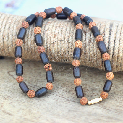 Kanthimala Big Size 1, 2, 3 Round Handmade Tulsi Rudraksha Necklace, Hare Krishna Kanthi Mala, Tulsi Kantha Mala, Tulsi Beads, Tulsi Choker