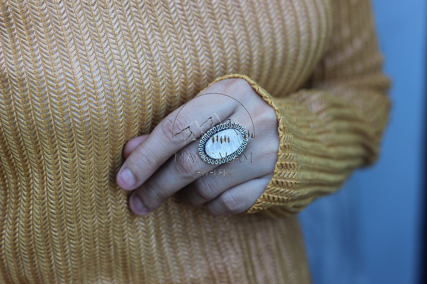Selenite Silver Ring, 925 Sterling Silver Ring, Natural Gemstone Ring, Chunky Silver Ring, Handmade Jewelry, Boho Ring, Gift For Her