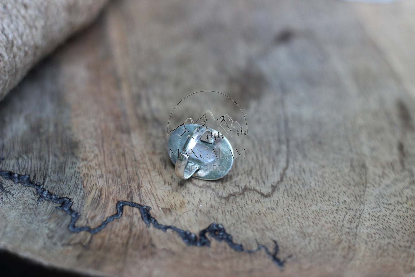 Selenite Silver Ring, 925 Sterling Silver Ring, Natural Gemstone Ring, Chunky Silver Ring, Handmade Jewelry, Boho Ring, Gift For Her
