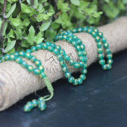 Green Agate Necklace, OM engraved Necklace, Mala Necklace Buddhist Mala 108 Mala beads, Meditation Necklace