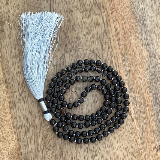 Karungali Mala, Ebony Wood Mala, Wood Bead Necklace, Prayer Beads, Handmade Necklace