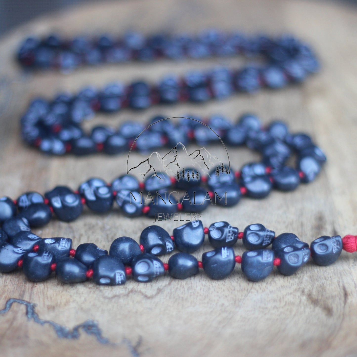 Black Skull mala, Kali Necklace, Kapala Necklace, Mala Beads, Skull Necklace, Shiva Necklace, Handmade Jewelry