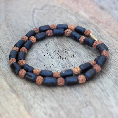 Kanthimala Big Size 1, 2, 3 Round Handmade Tulsi Rudraksha Necklace, Hare Krishna Kanthi Mala, Tulsi Kantha Mala, Tulsi Beads, Tulsi Choker