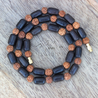 Kanthimala Big Size 1, 2, 3 Round Handmade Tulsi Rudraksha Necklace, Hare Krishna Kanthi Mala, Tulsi Kantha Mala, Tulsi Beads, Tulsi Choker
