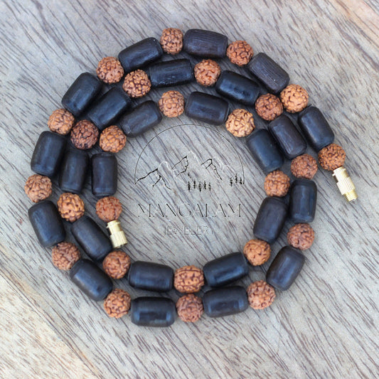 Kanthimala Big Size 1, 2, 3 Round Handmade Tulsi Rudraksha Necklace, Hare Krishna Kanthi Mala, Tulsi Kantha Mala, Tulsi Beads, Tulsi Choker