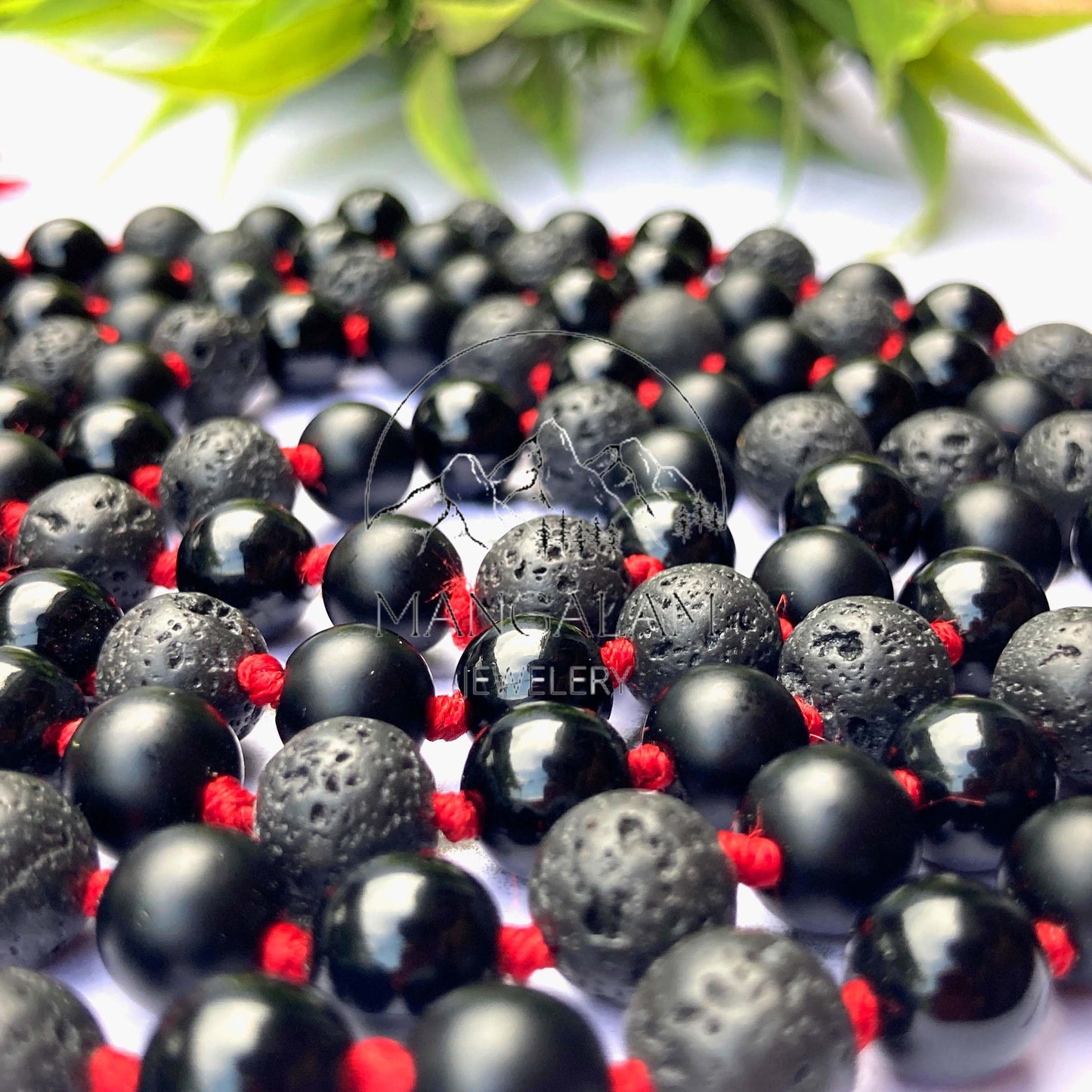 Earth's Elemental Harmony Mala Necklace, Volcanic Lava, Matte Black Onyx, Black Obsidian Beads Mala Necklace, 108 Mala Beads