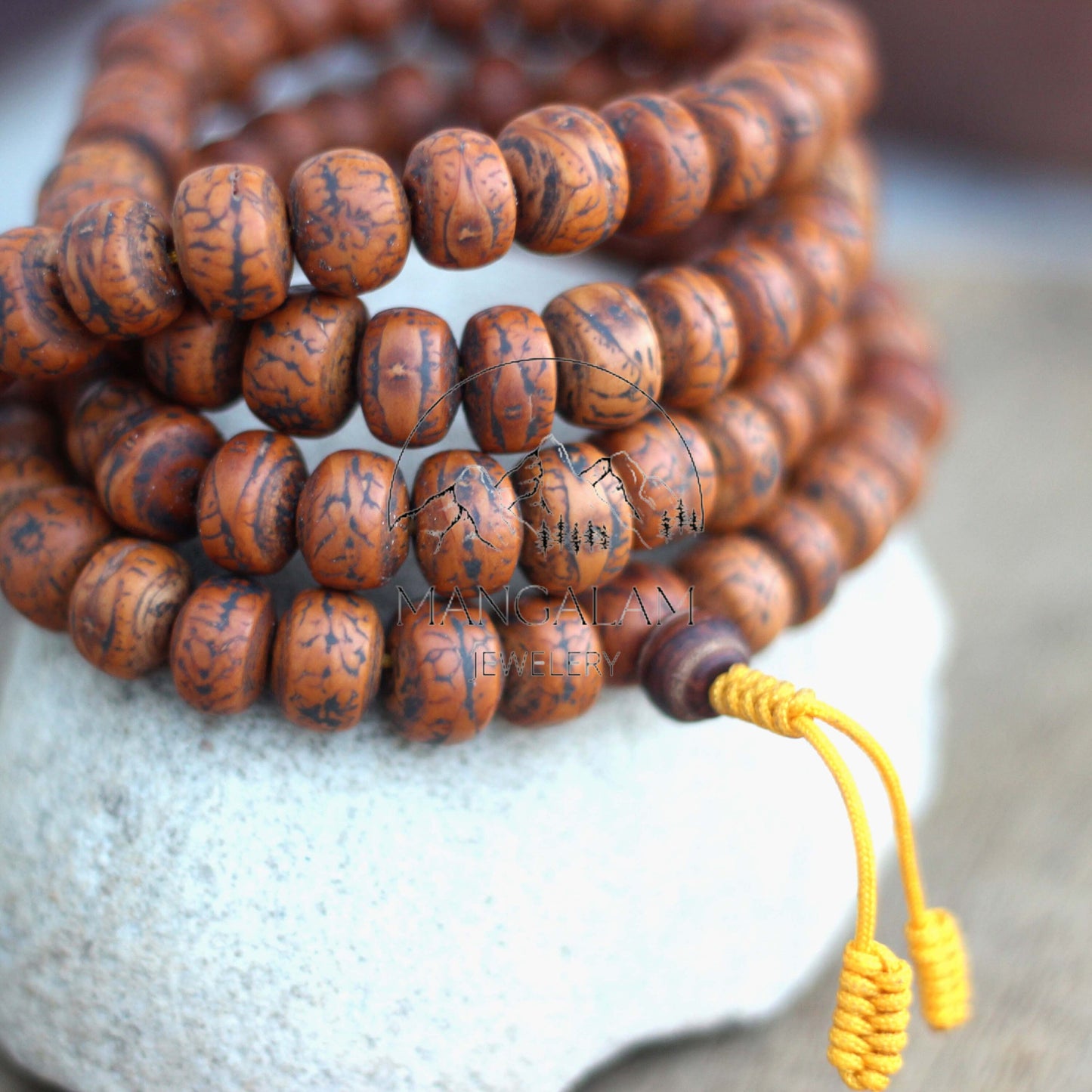 108 Authentic Bodhi Seed Mala Prayer Beads, Phoenix Eye Bodhi Seed Mala, Buddhist Mala, Japa Mala - Tibetan Mala