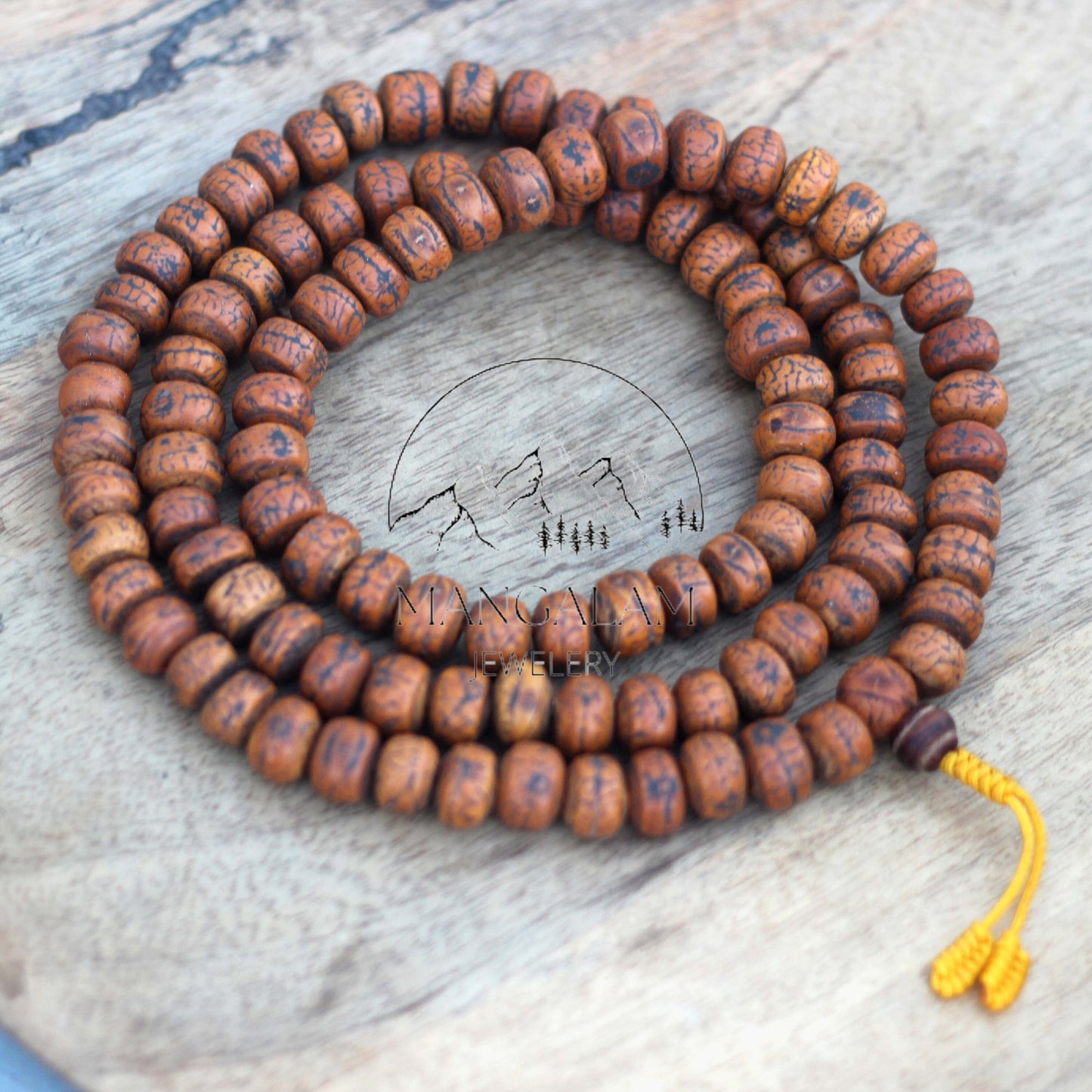 108 Authentic Bodhi Seed Mala Prayer Beads, Phoenix Eye Bodhi Seed Mala, Buddhist Mala, Japa Mala - Tibetan Mala
