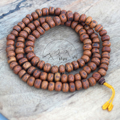 108 Authentic Bodhi Seed Mala Prayer Beads, Phoenix Eye Bodhi Seed Mala, Buddhist Mala, Japa Mala - Tibetan Mala