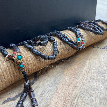Black Skull Mala, Lord kali Necklace Kapala Mala, Lord Kali Poojan Mala necklace, Meditation Mala, Prayer Bead