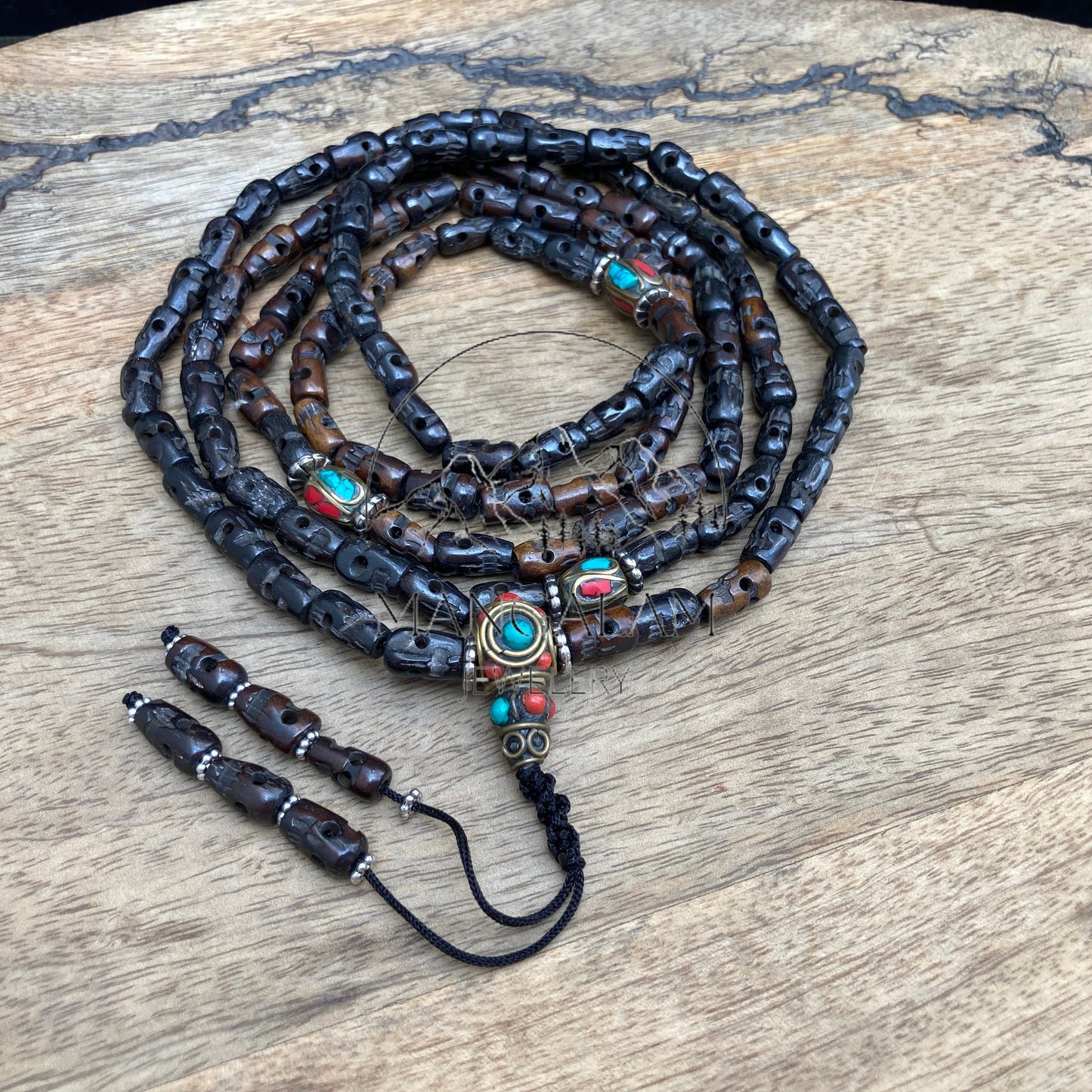Black Skull Mala, Lord kali Necklace Kapala Mala, Lord Kali Poojan Mala necklace, Meditation Mala, Prayer Bead