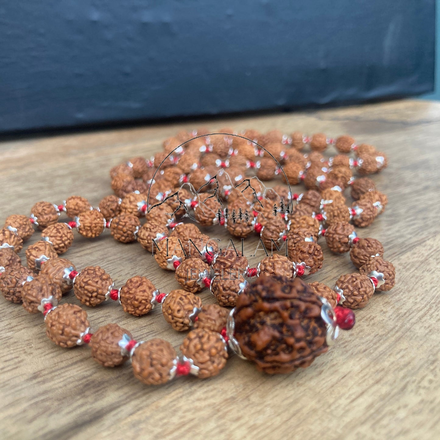 108 Natural Rudraksha Mala Prayer Beads, Sacred Rudraksha Japa Mala, Meditation Mala Rosary