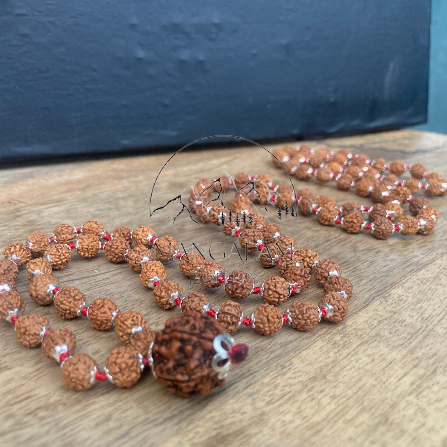 Rudraksha Mala 108 Beads Japa Rosary Mala With Nepalese Rudraksh Guru (5 or 6 or 7 or 8 or 9 or 10 or 11 or 12) Mukhi Bead - Lab Certified