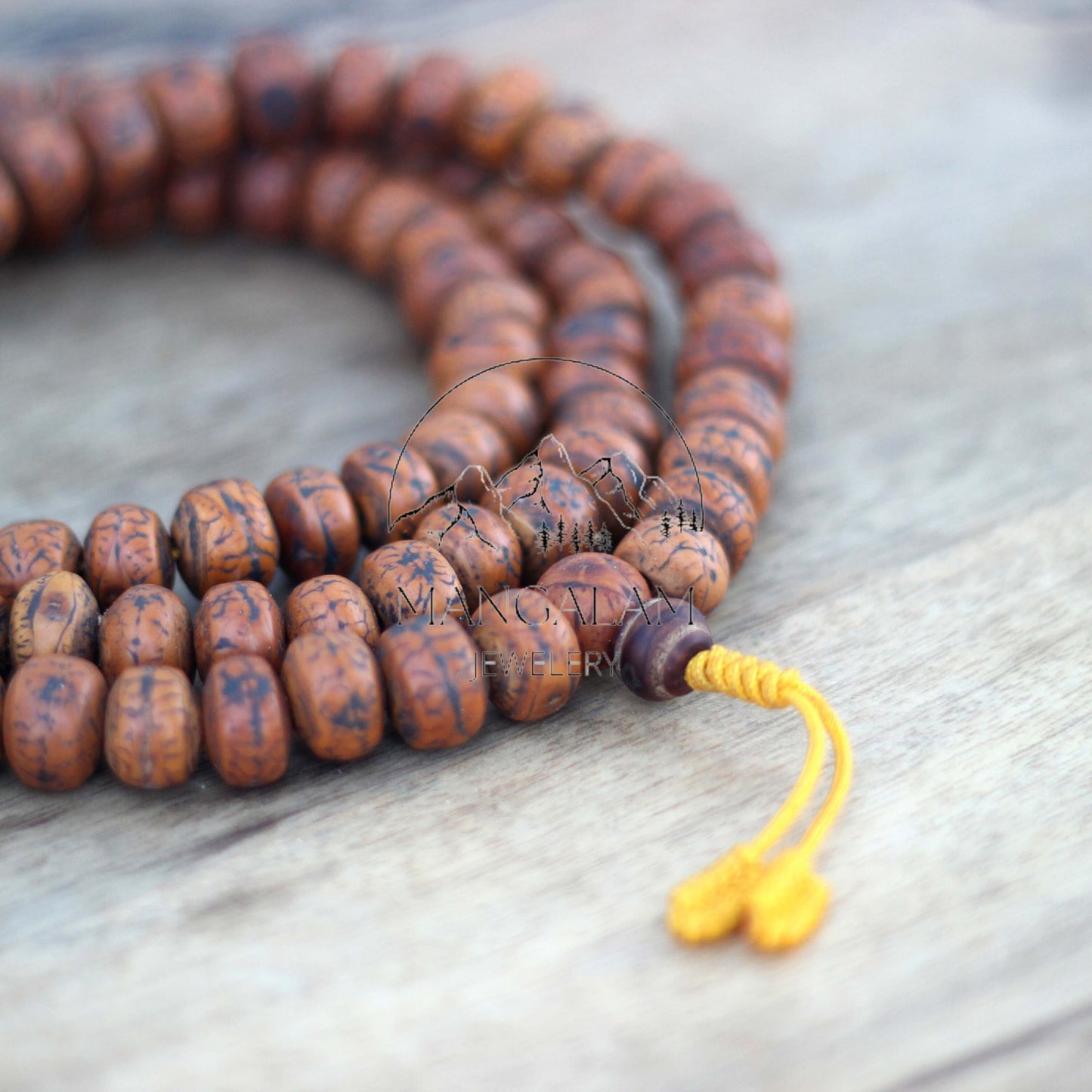 108 Authentic Bodhi Seed Mala Prayer Beads, Phoenix Eye Bodhi Seed Mala, Buddhist Mala, Japa Mala - Tibetan Mala