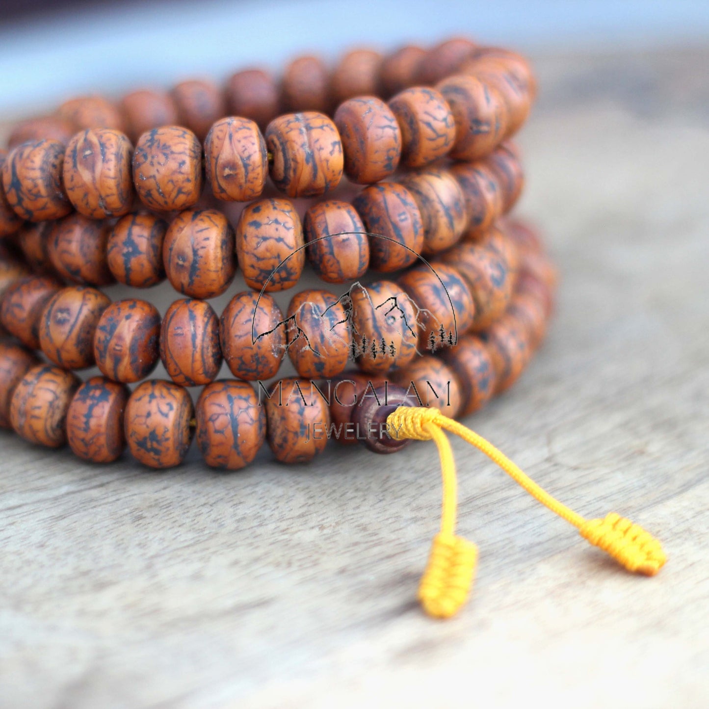 108 Authentic Bodhi Seed Mala Prayer Beads, Phoenix Eye Bodhi Seed Mala, Buddhist Mala, Japa Mala - Tibetan Mala