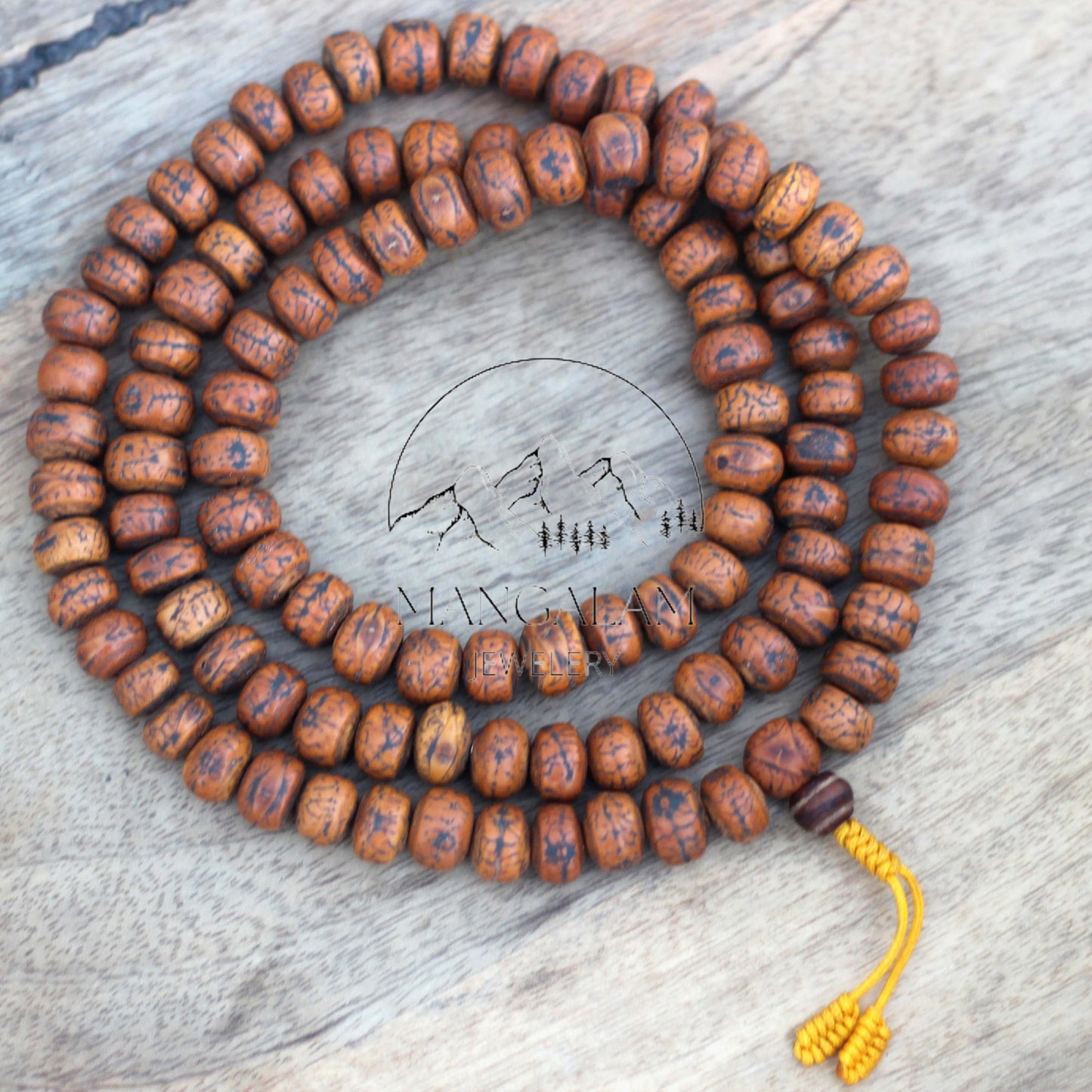 108 Authentic Bodhi Seed Mala Prayer Beads, Phoenix Eye Bodhi Seed Mala, Buddhist Mala, Japa Mala - Tibetan Mala