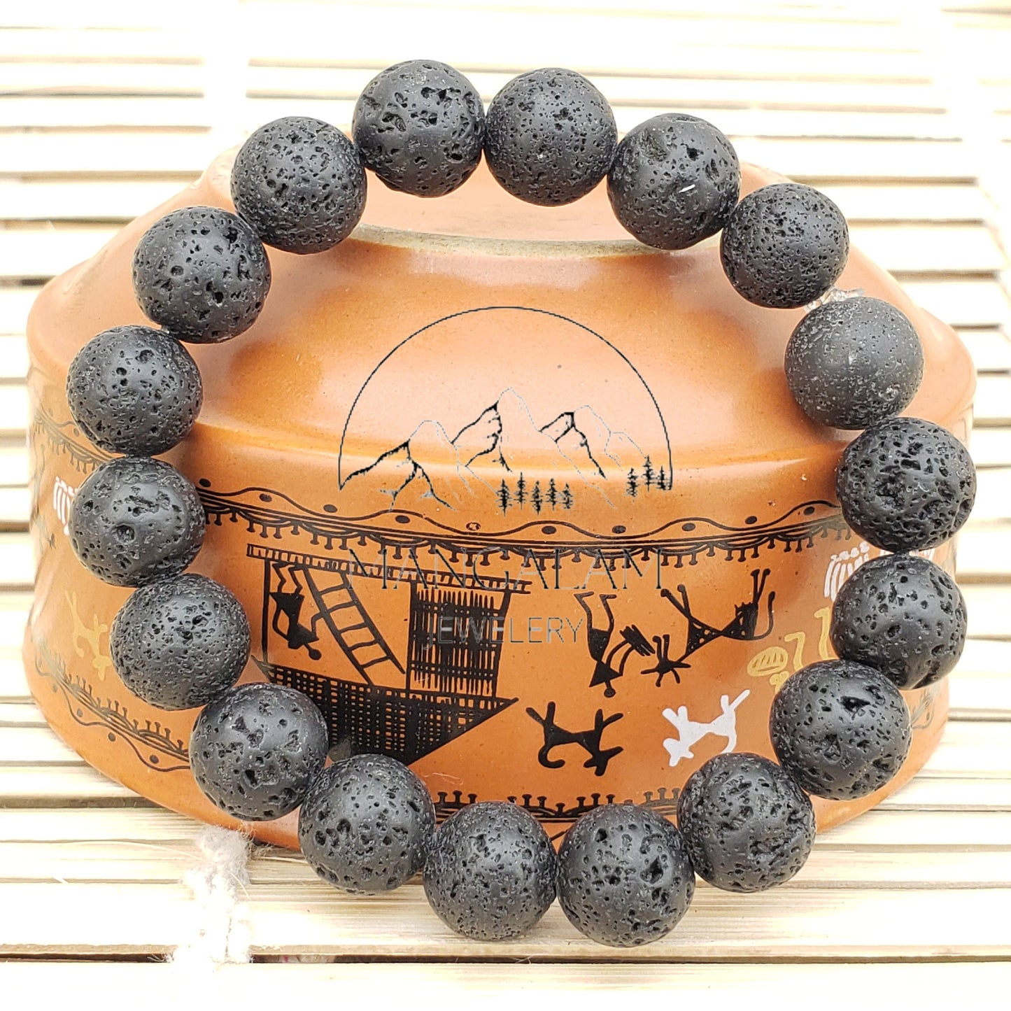 12MM Volcanic Lava Bracelet, Lava Bead Bracelet , Gemstone Bracelet, Inner Peace Bracelet, Peaceful Gifts, Unisex Bracelet, Bracelet Stack