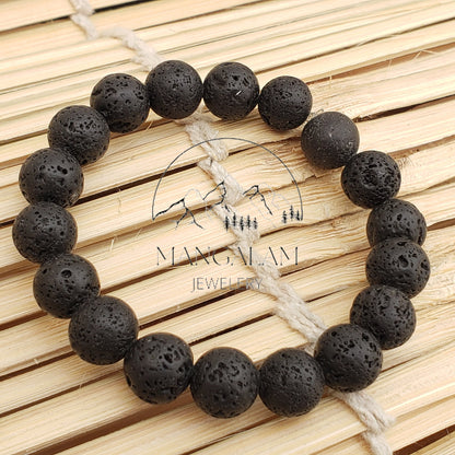 12MM Volcanic Lava Bracelet, Lava Bead Bracelet , Gemstone Bracelet, Inner Peace Bracelet, Peaceful Gifts, Unisex Bracelet, Bracelet Stack