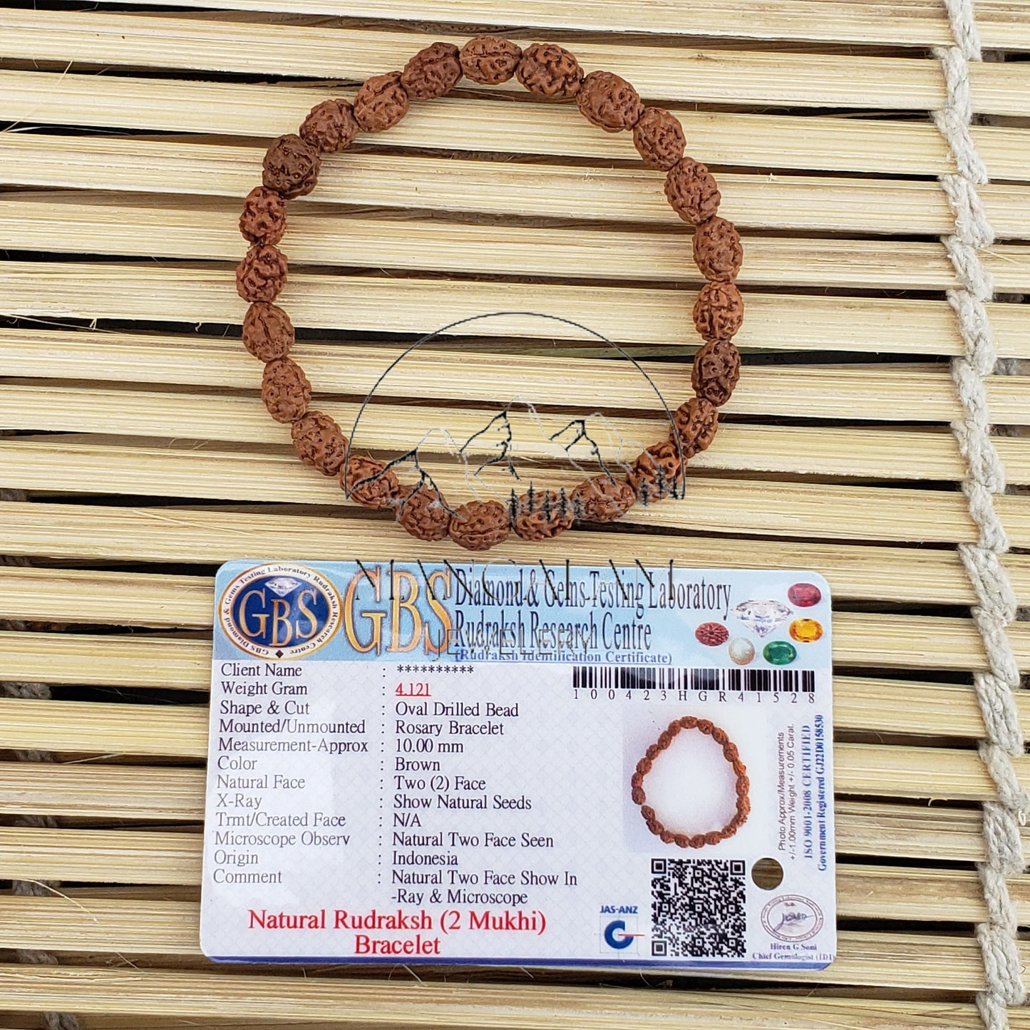 Two Mukhi Bracelet - Lab Certified, 2 Mukhi Rudraksha Bracelet, Yoga Gifts, Handmade Armlet, Handmade Jewelry