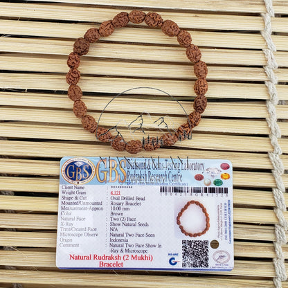 Two Mukhi Bracelet - Lab Certified, 2 Mukhi Rudraksha Bracelet, Yoga Gifts, Handmade Armlet, Handmade Jewelry