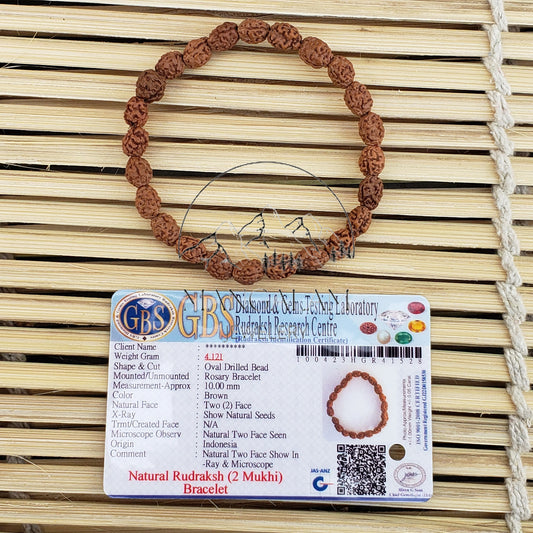 Two Mukhi Bracelet - Lab Certified, 2 Mukhi Rudraksha Bracelet, Yoga Gifts, Handmade Armlet, Handmade Jewelry