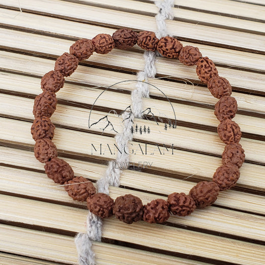 3 Mukhi Rudraksha Bracelet - Lab Certified, Shiva Bracelet, Three Faced Rudraksha Armlet, Handmade Jewelry