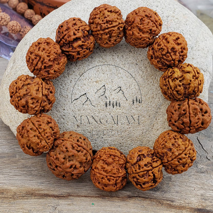 Big Size Nepali 5 Mukhi Rudraksha Bracelet - Lab Certified, Shiva Armlet, Spiritual Gifts, Five Faced Rudraksha Bracelet, Handmade Armlet