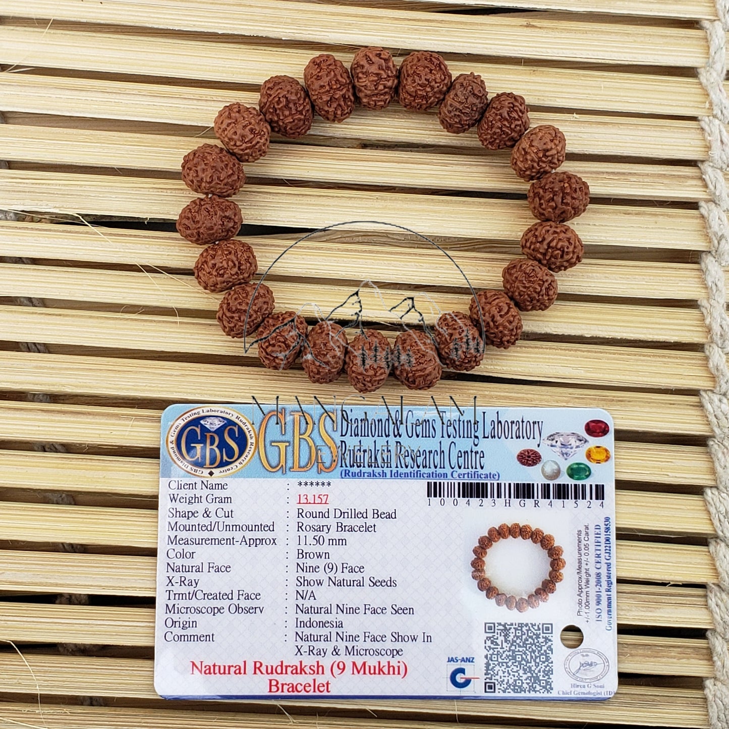 Nine Mukhi Bracelet -Lab Certified, 9 Mukhi Rudraksha Bracelet, Shiva Bracelet, Yoga Bracelet, Nine Faced Rudraksha Bracelet
