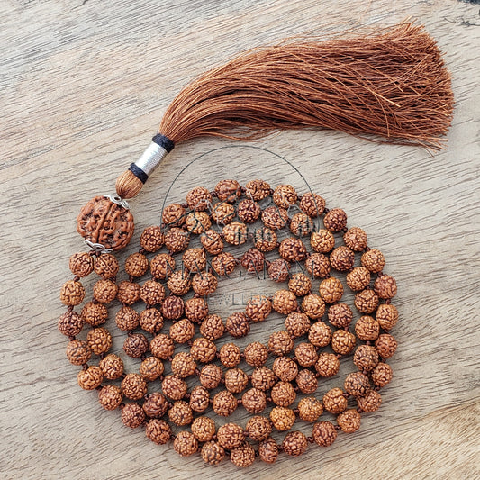 Natural Oil Soaked Rudraksha Mala Aged Dark Brown Rudraksha Mala Prayer Beads, Sacred Rudraksha Japa Mala, Meditation Mala Rosary