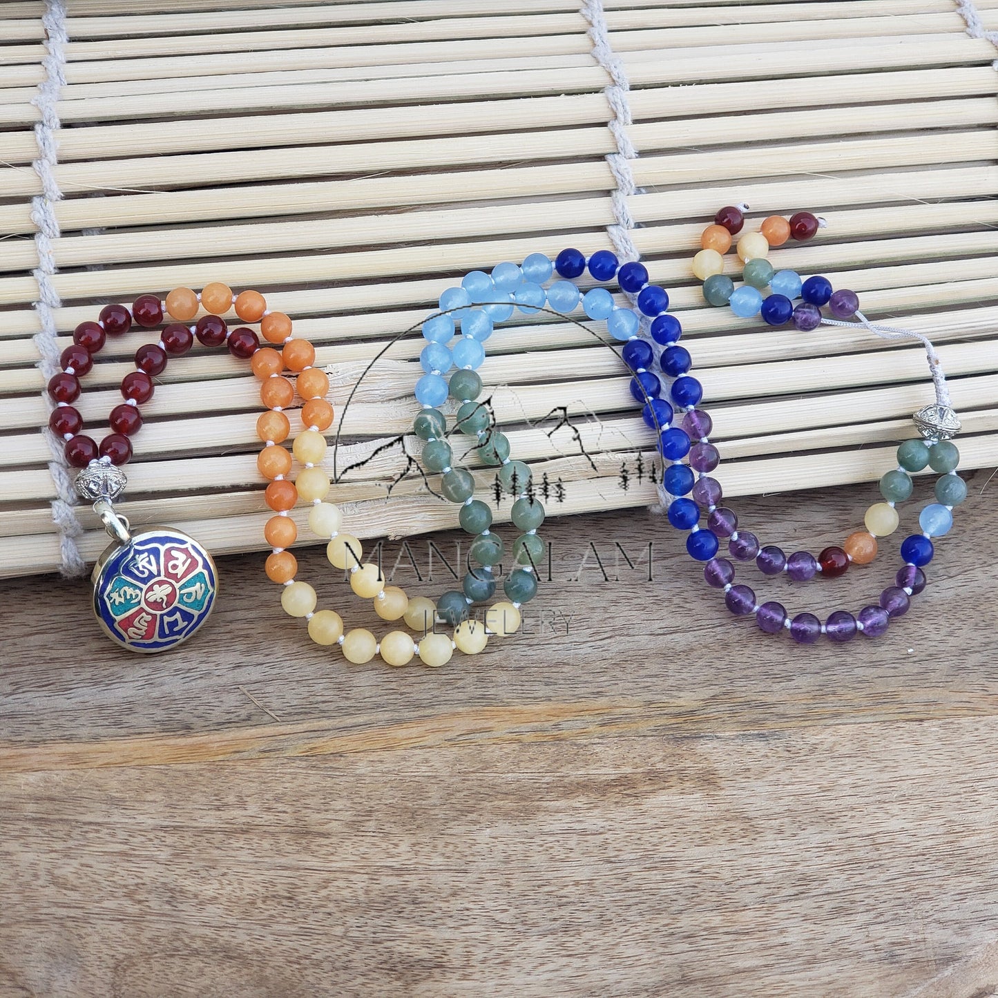 Seven Chakra Healing Necklace - 108 Beaded Mala - Chakra mala necklace - Prayer beads necklace - Mala beads 108 necklace