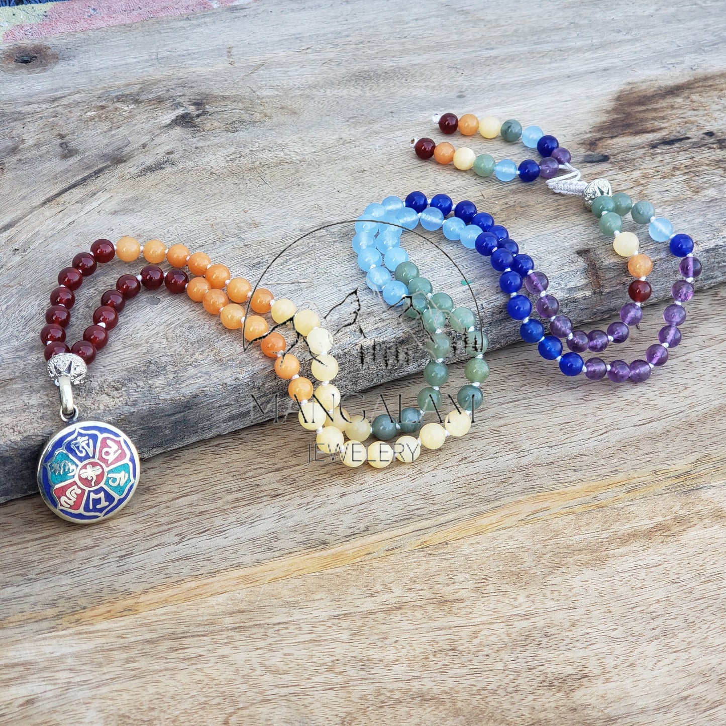 Seven Chakra Healing Necklace - 108 Beaded Mala - Chakra mala necklace - Prayer beads necklace - Mala beads 108 necklace