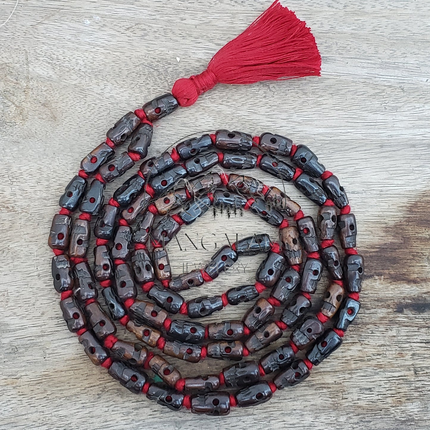 108 Black Skull Prayer Beads Mala, Skull Meditation Mala, Hindu Goddess Kali Alter Beads, Skull Mala Necklace, Kali Mala Necklace