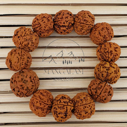 Big Size Nepali 5 Mukhi Rudraksha Bracelet - Lab Certified, Shiva Armlet, Spiritual Gifts, Five Faced Rudraksha Bracelet, Handmade Armlet