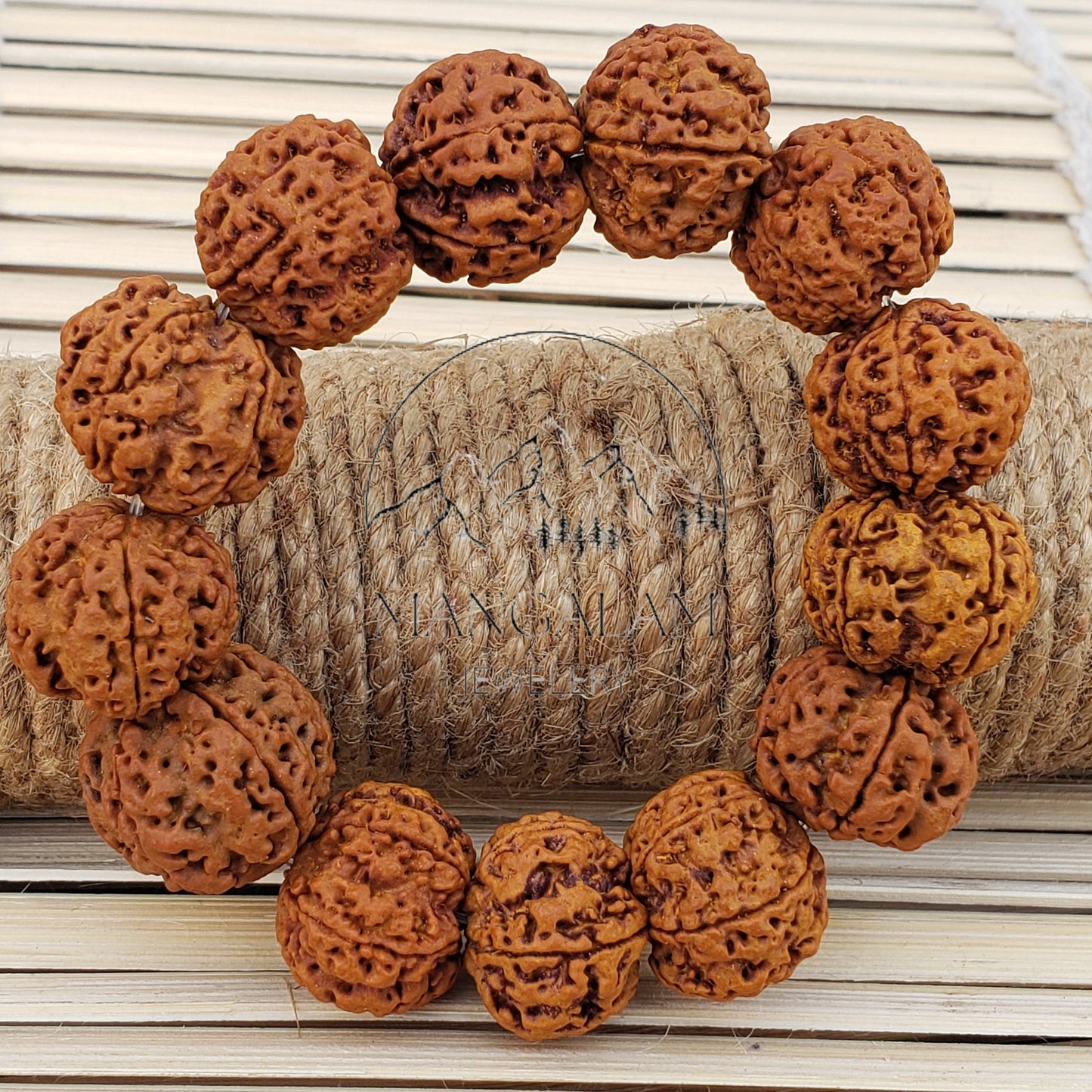 Big Size Nepali 5 Mukhi Rudraksha Bracelet - Lab Certified, Shiva Armlet, Spiritual Gifts, Five Faced Rudraksha Bracelet, Handmade Armlet