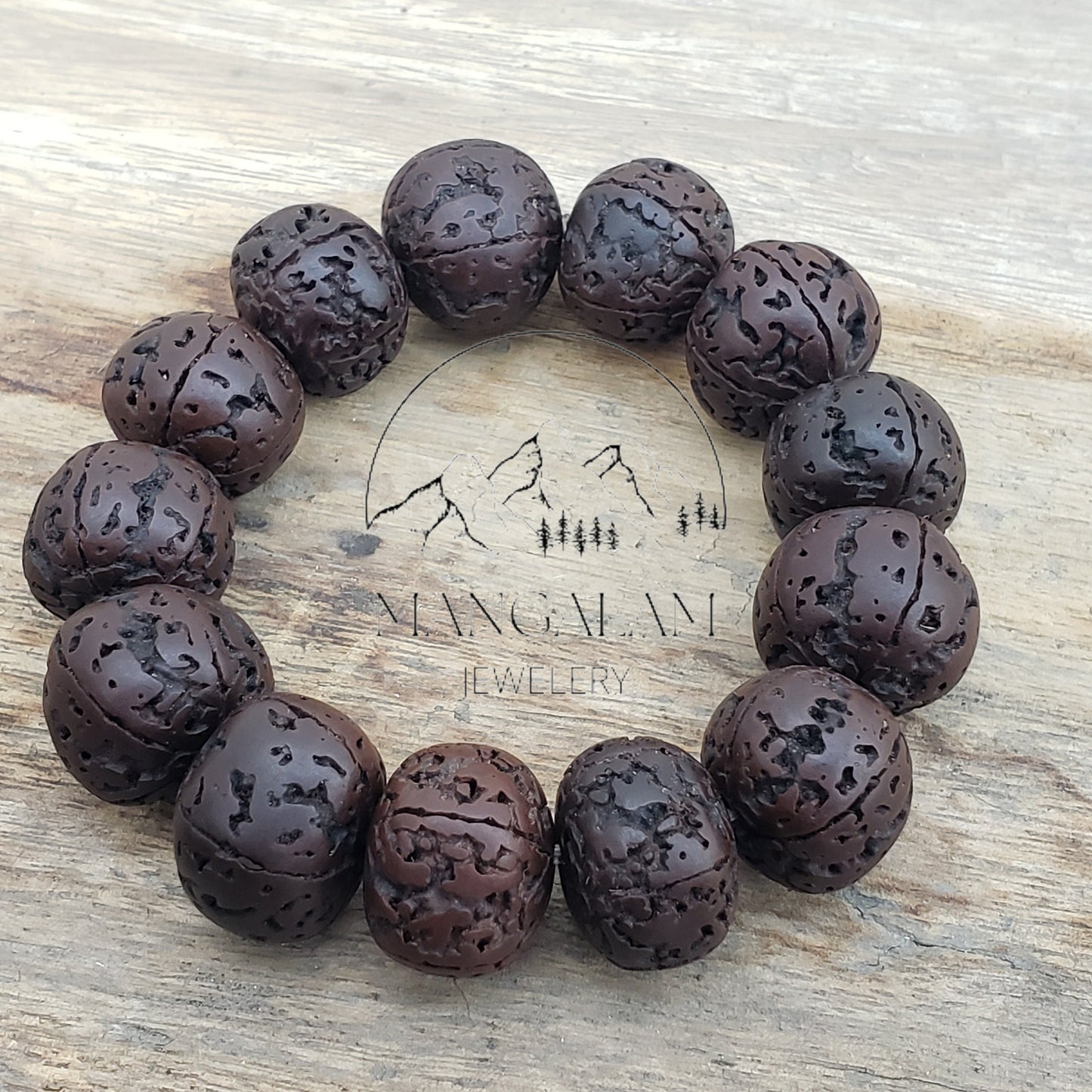 Natural Aged Dark Black and Brown Rudraksha Bracelet, Shiva Bracelet, Yoga Bracelet, Yoga Gifts, Healing Bracelet