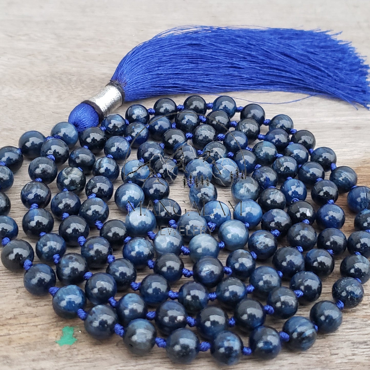 Kyanite Mala, Kyanite Necklace, 108 Beads, Statement Necklace, Gift For Yoga Lover
