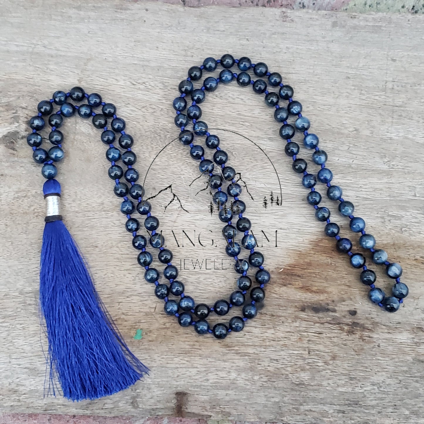 Kyanite Mala, Kyanite Necklace, 108 Beads, Statement Necklace, Gift For Yoga Lover