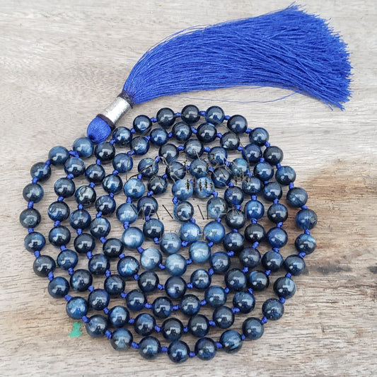 Kyanite Mala, Kyanite Necklace, 108 Beads, Statement Necklace, Gift For Yoga Lover